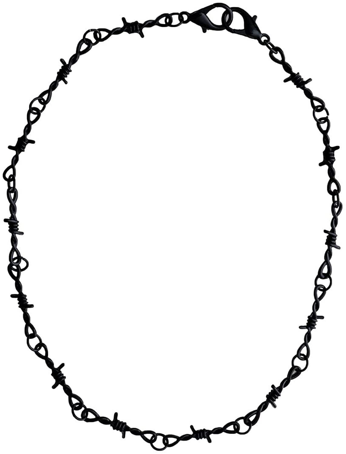Black Barbed Wire Necklace Nova Neckchain Gothic Punk Accessory 20" Chain