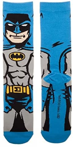 Justice League Men's Crew Sock 3 Pairs Batman Wonder Woman and Flash