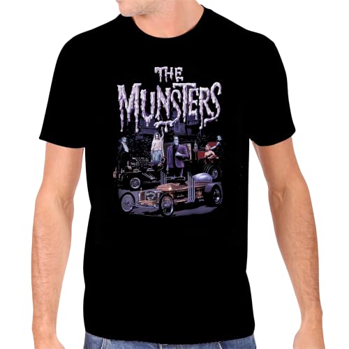 The Munsters Cars Men's T-Shirt - Official Drag-U-La & Family Koach Tee FBA