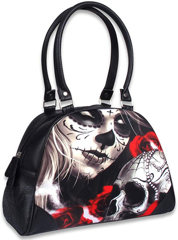 Liquorbrand Faux Leather Bowler Purse Handbag (Eternal Bliss)