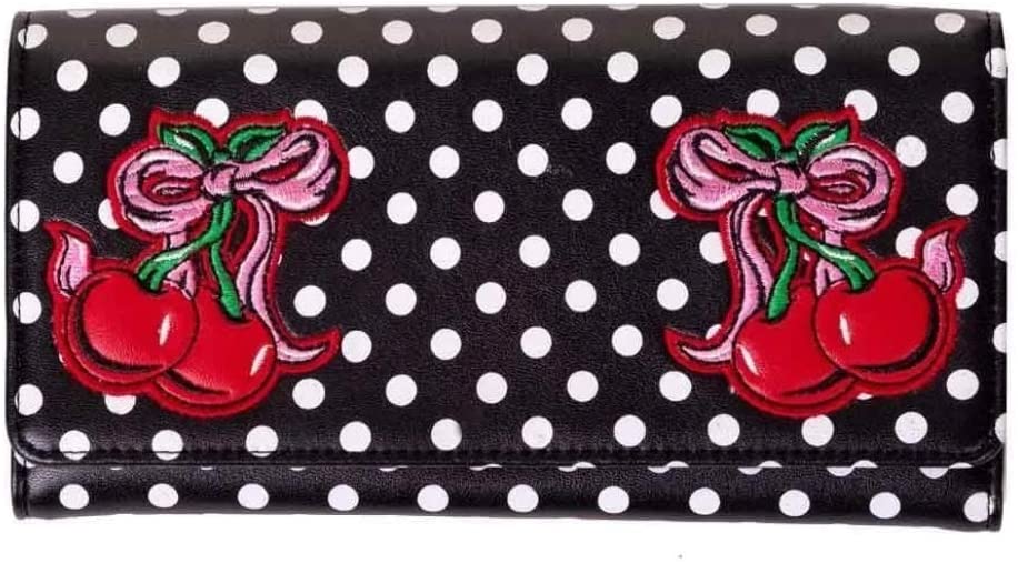 Lost Queen Rockabilly Pin-up Cherry Polka Dot Wallet - Lucille Wallet