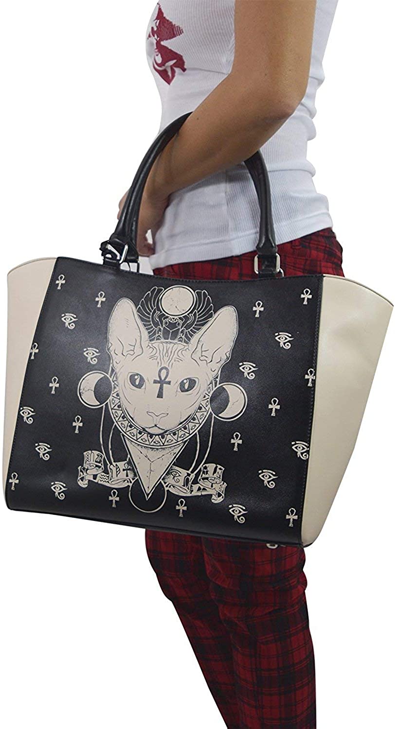 Lost Queen Gothic Bastet Sphynx Cat Occult Goth Satchel Handbag