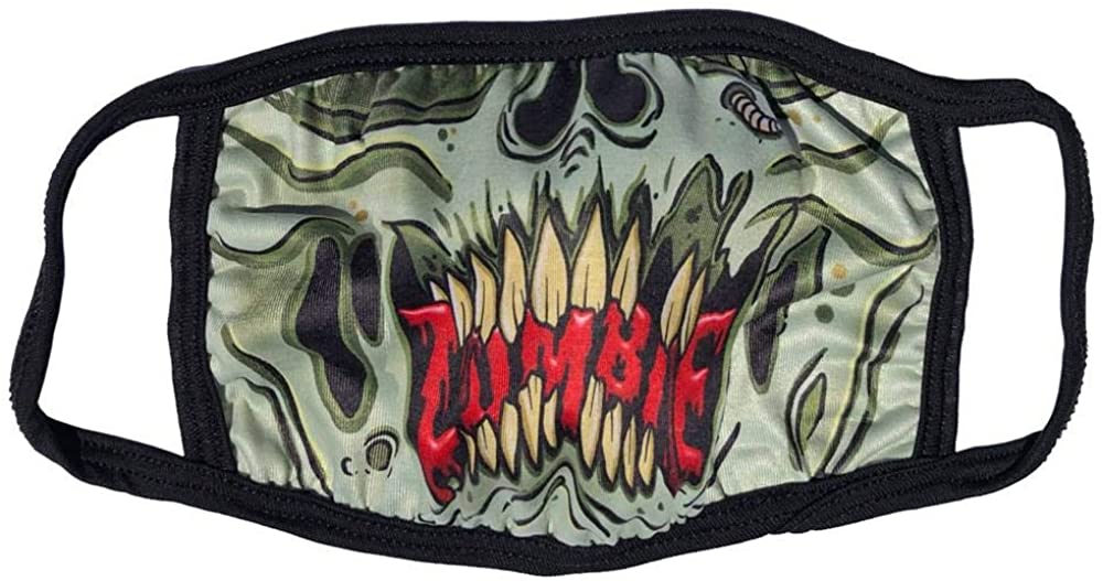 kreepsville 666 Fashion Face Mask Costume Vanity Covering (Zombie Face Mask) Black