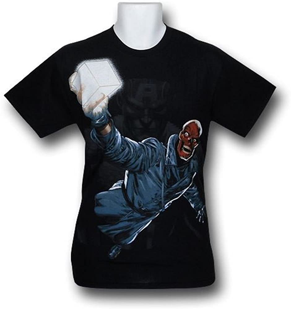 Captain America Red Skull Power Cube T-shirt (Large/Black)