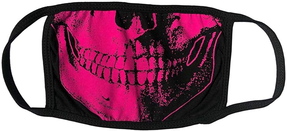 kreepsville 666 Fashion Face Mask Costume Vanity Covering (Skull Mouth Pink)