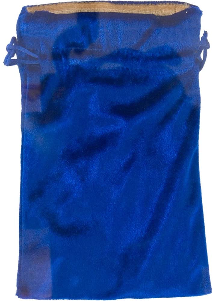 Lined Velvet Tarot Bag Gold Lining Plain Blue (each) 5x8"