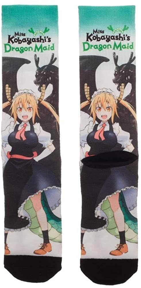 Miss Kobayashi's Dragon Maid Crew Socks - Sock Size 10-13 (Men's Shoe Size 8-12) - Official Anime Apparel