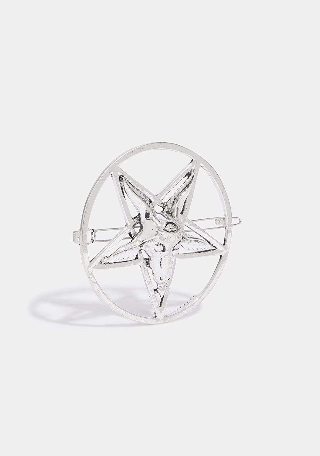 Kreepsville Baphomet Pentagram Round Hair Clip Gothic Horror Accessory