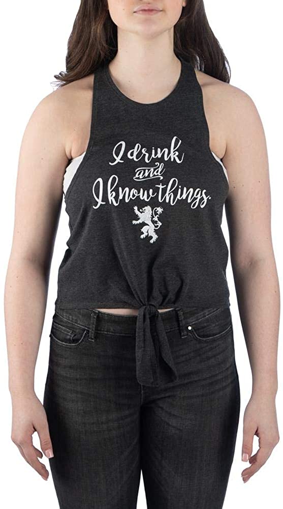 Game of Thrones House Lannister Tyrion Juniors' Tie-Front Tank Top-X-Large