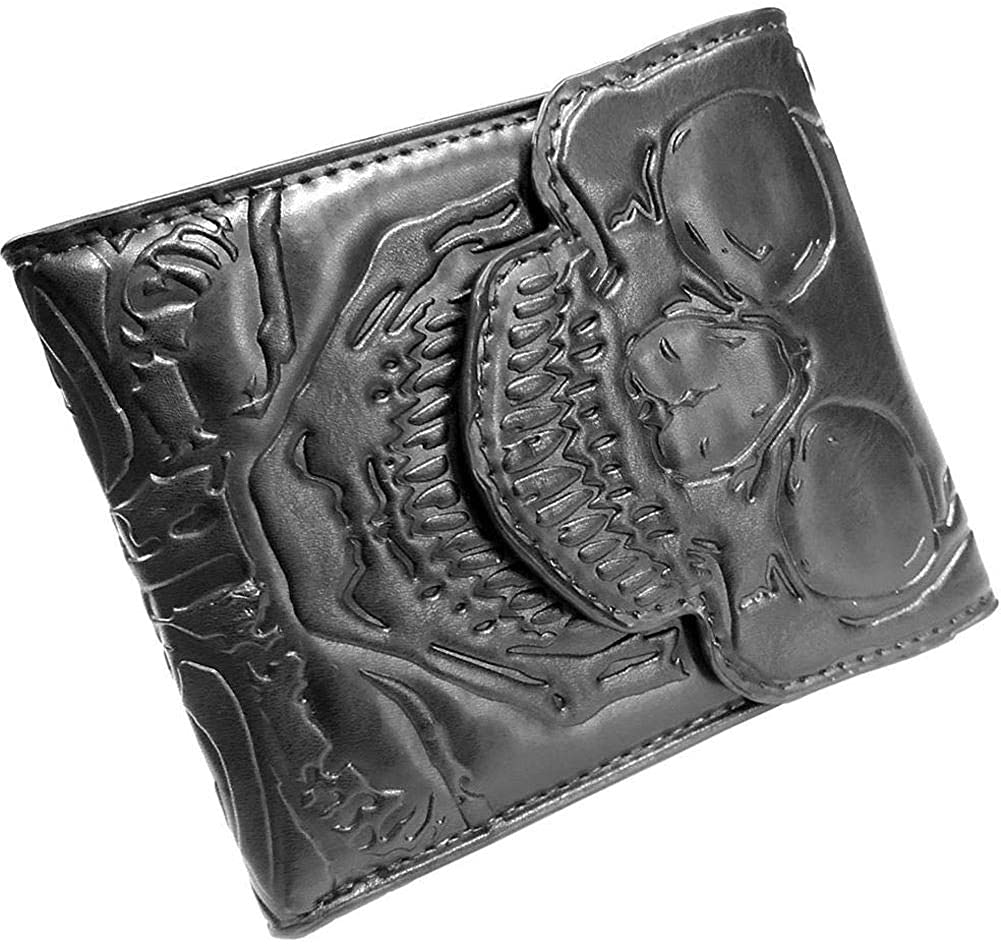 Kreepsville 666 Skeletal Bi-fold Wallet - Black Skull & Ribcage Wallet