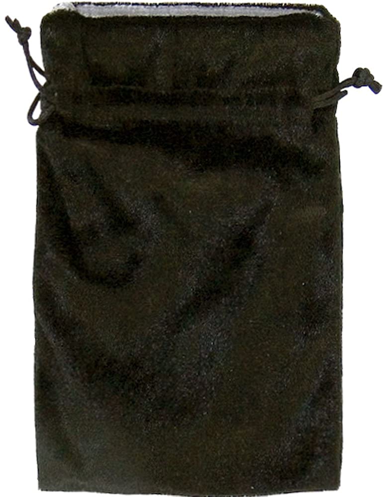 Lined Velvet Tarot Card Bag Silver Lining Plain Black Each 5x8"