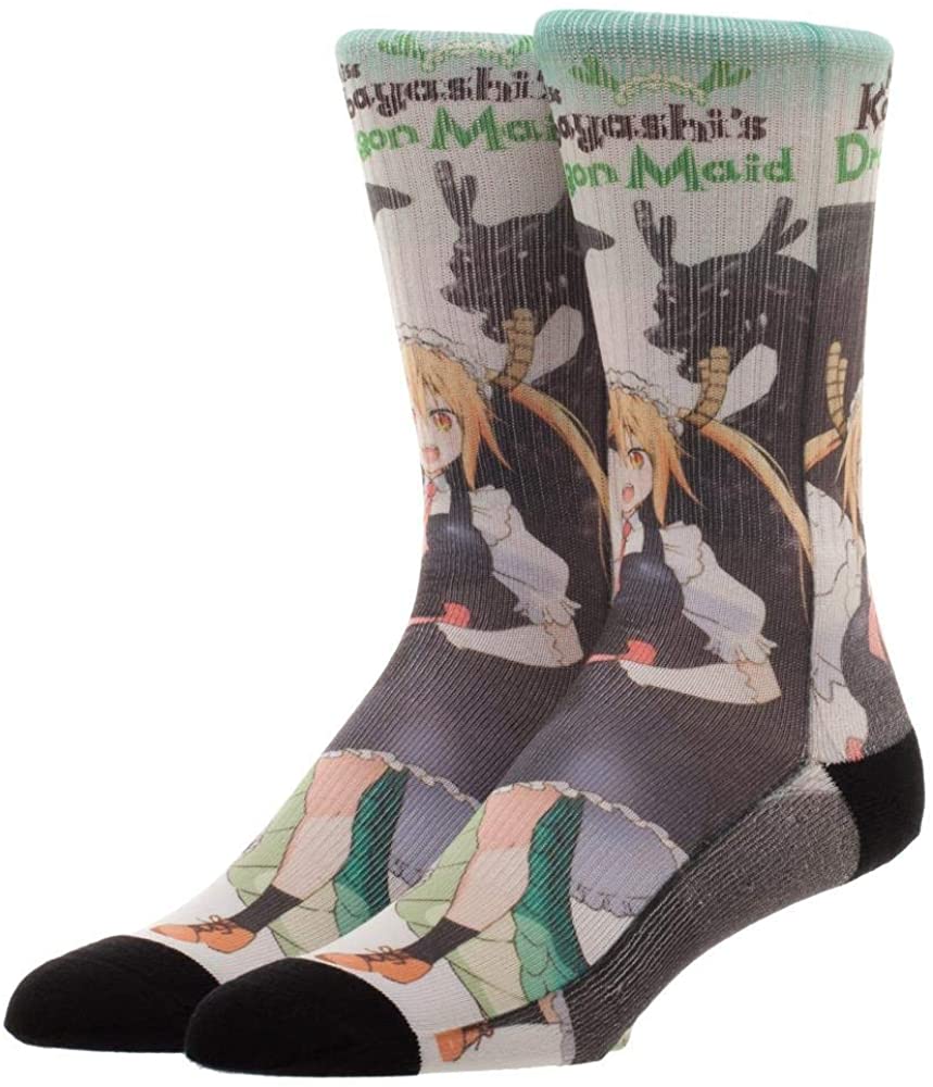 Miss Kobayashi's Dragon Maid Crew Socks - Sock Size 10-13 (Men's Shoe Size 8-12) - Official Anime Apparel