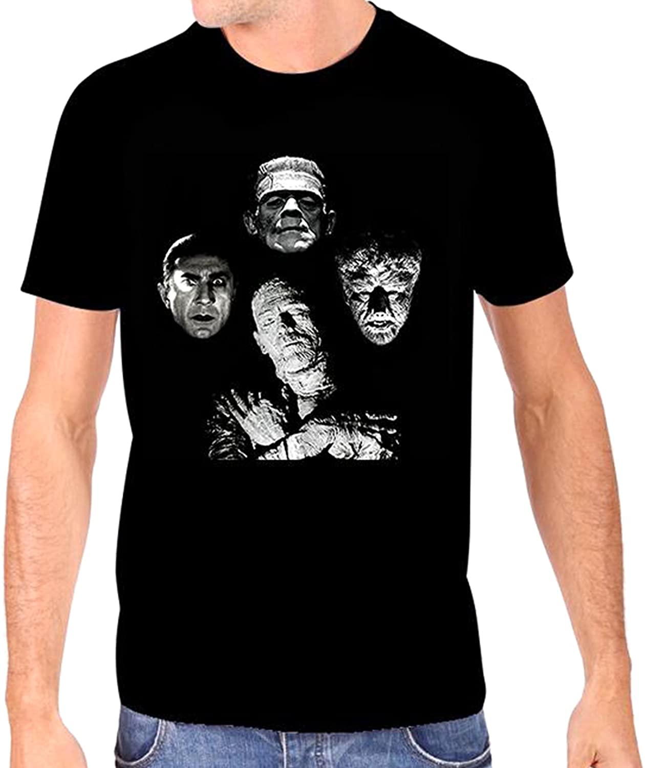 Universal Monsters Men's Horror Band T-Shirt, Black, Medium