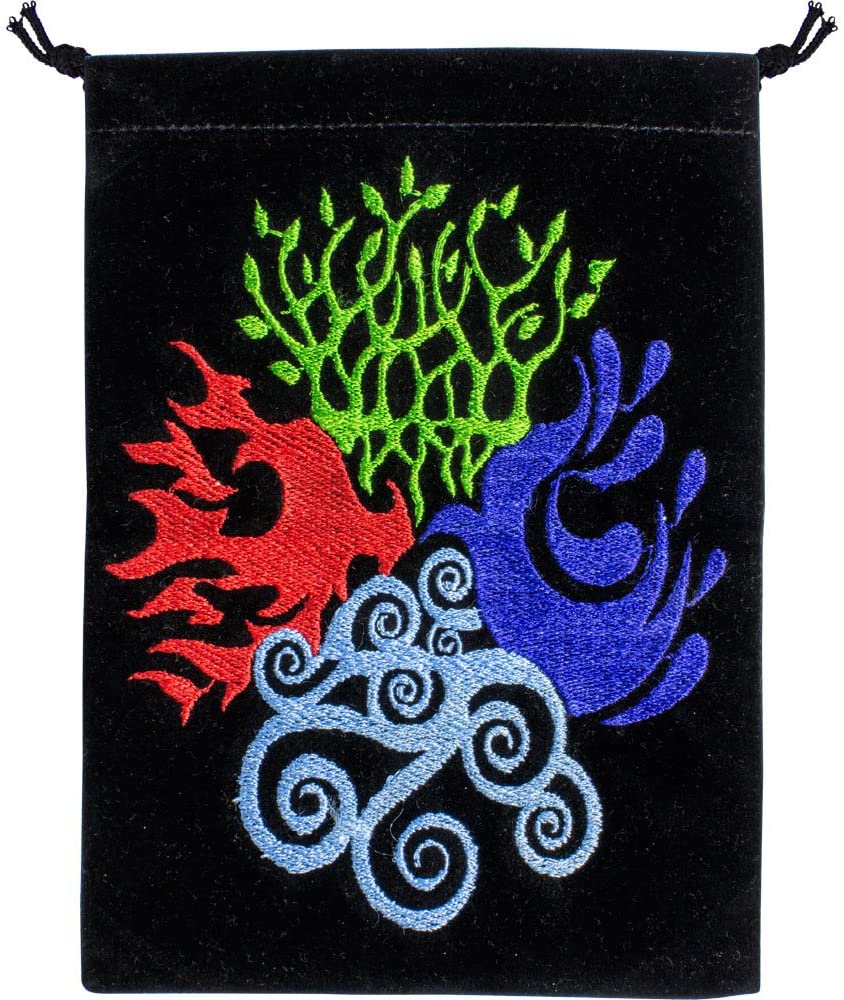 New Age Source Unlined Black Velvet Bag - 4 Elements