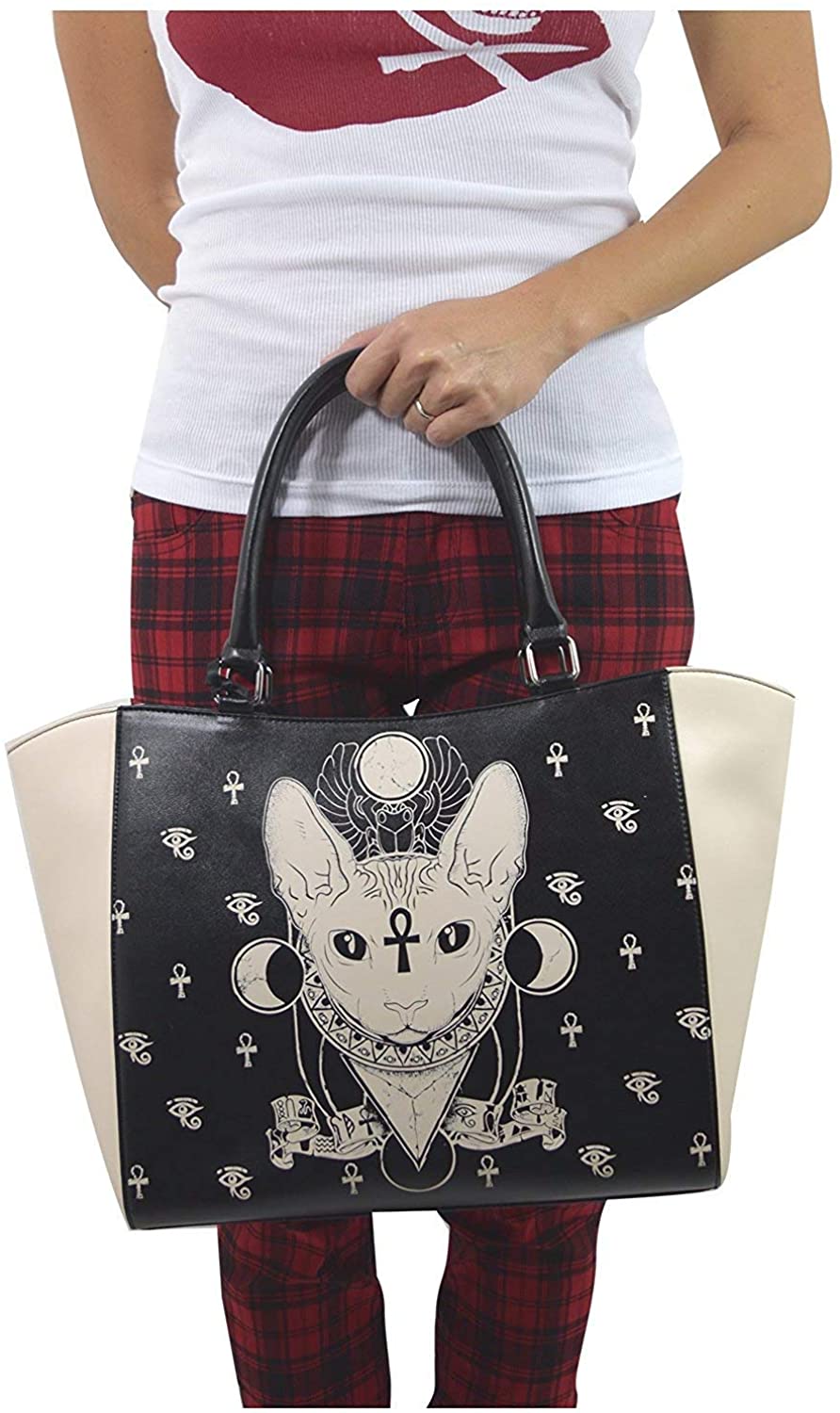 Lost Queen Gothic Bastet Sphynx Cat Occult Goth Satchel Handbag