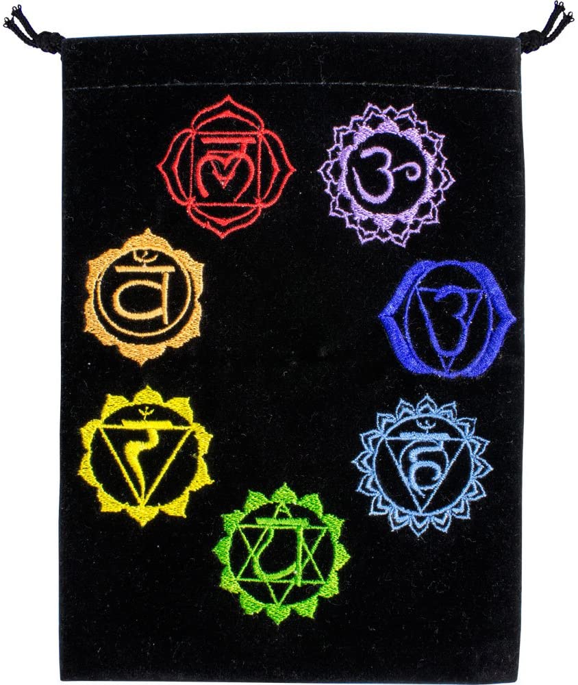 New Age Source Unlined Black Velvet Bag - Chakra
