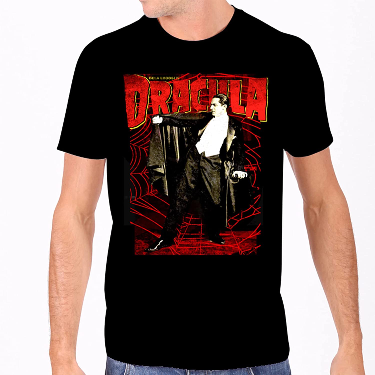 Universal Monsters Dracula Men's T-Shirt - 1931 Classic Horror Movie Spider Web Tee