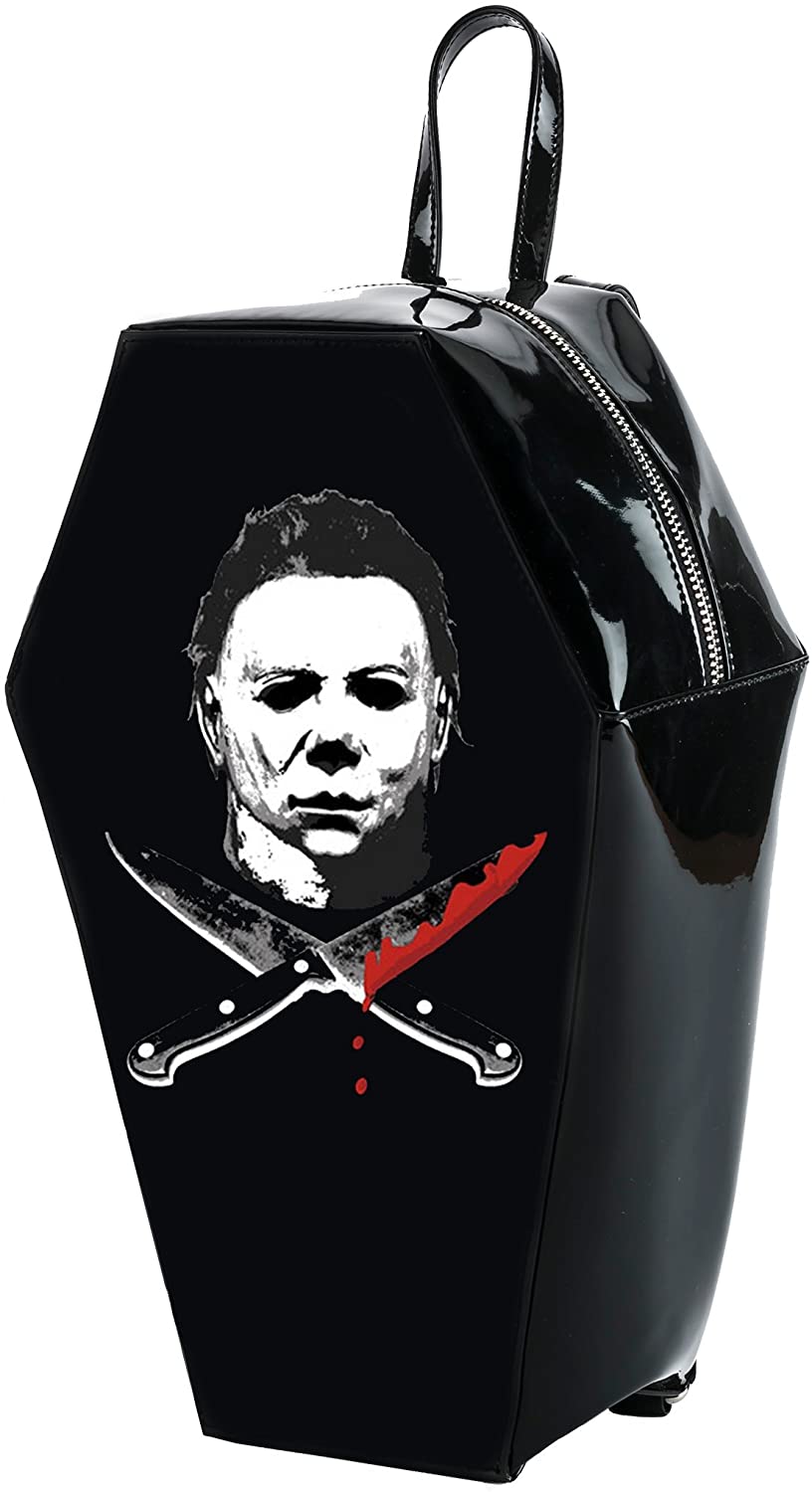 Halloween 2 Michael Myers Crossed Knives Coffin Backpack