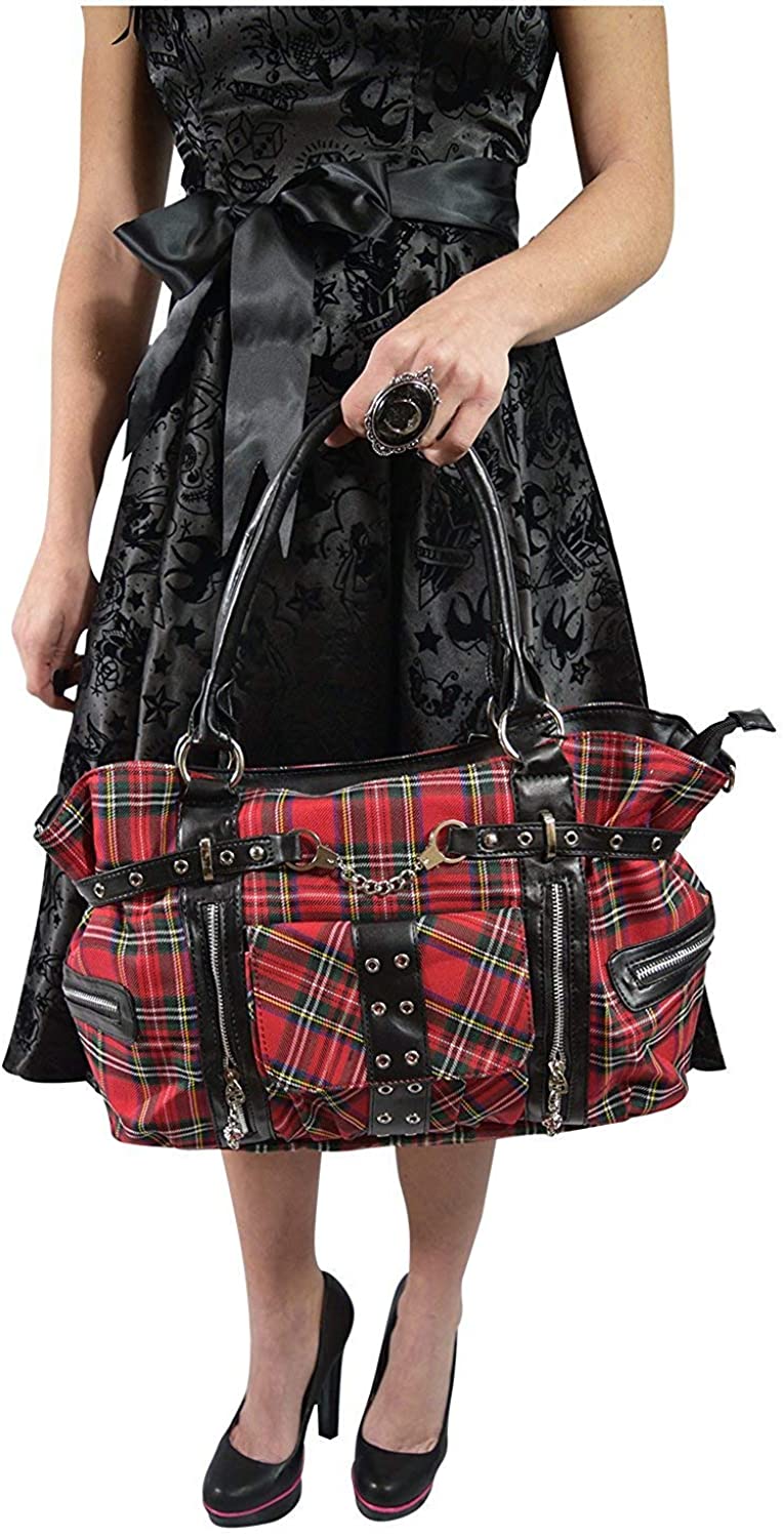 Red Buffalo Plaid Purse, Black Checkered Tartan Pattern Cute Small Sho –  Starcove Fashion