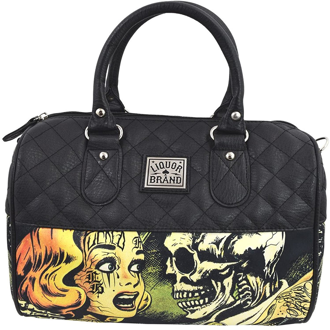 Liquor Brand Horror B Movie Cartoon Small Satchel Purse Crossbody bag