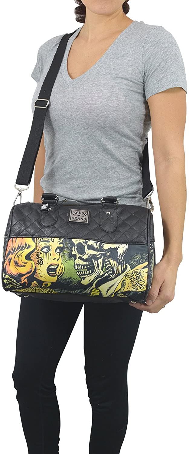 Liquor Brand Horror B Movie Cartoon Small Satchel Purse Crossbody bag
