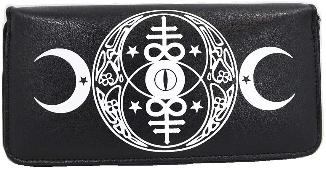 Lost Queen New Moon Gothic Occult Magick & Leviathan Cross Wallet