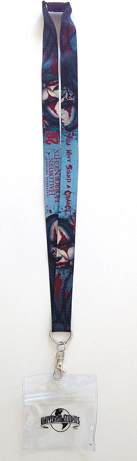 Universal Studios Halloween Horror Nights : 2016 26th Anniversary Chance Clown Neck Lanyard with ID/Badge Sleeve and Key Clip