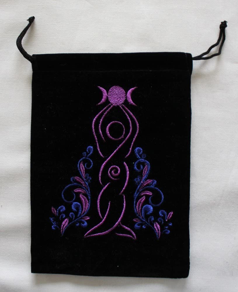 Kheops Goddess Unlined Black Velvet Tarot Bag