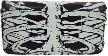 Lost Queen Gothic Skeleton Ribcage Glow in the Dark Zip Around Wallet