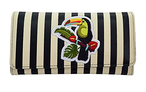 Lost Queen Tropical Women's Toucan Stripe Wallet
