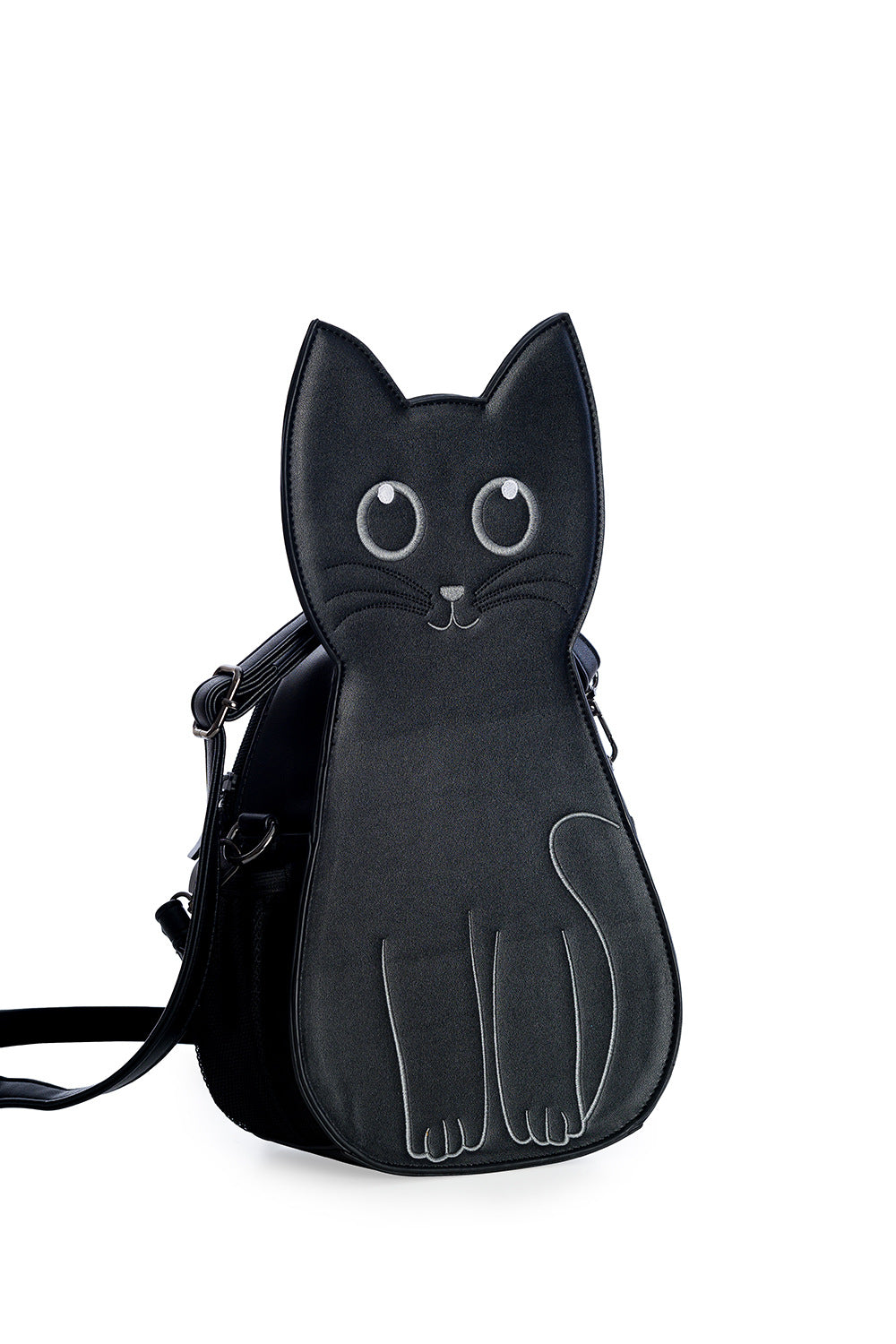 Lost Queen Women's Wendigo Bag Convertible Backpack Cute Black Cat Bat Crossbody Purse