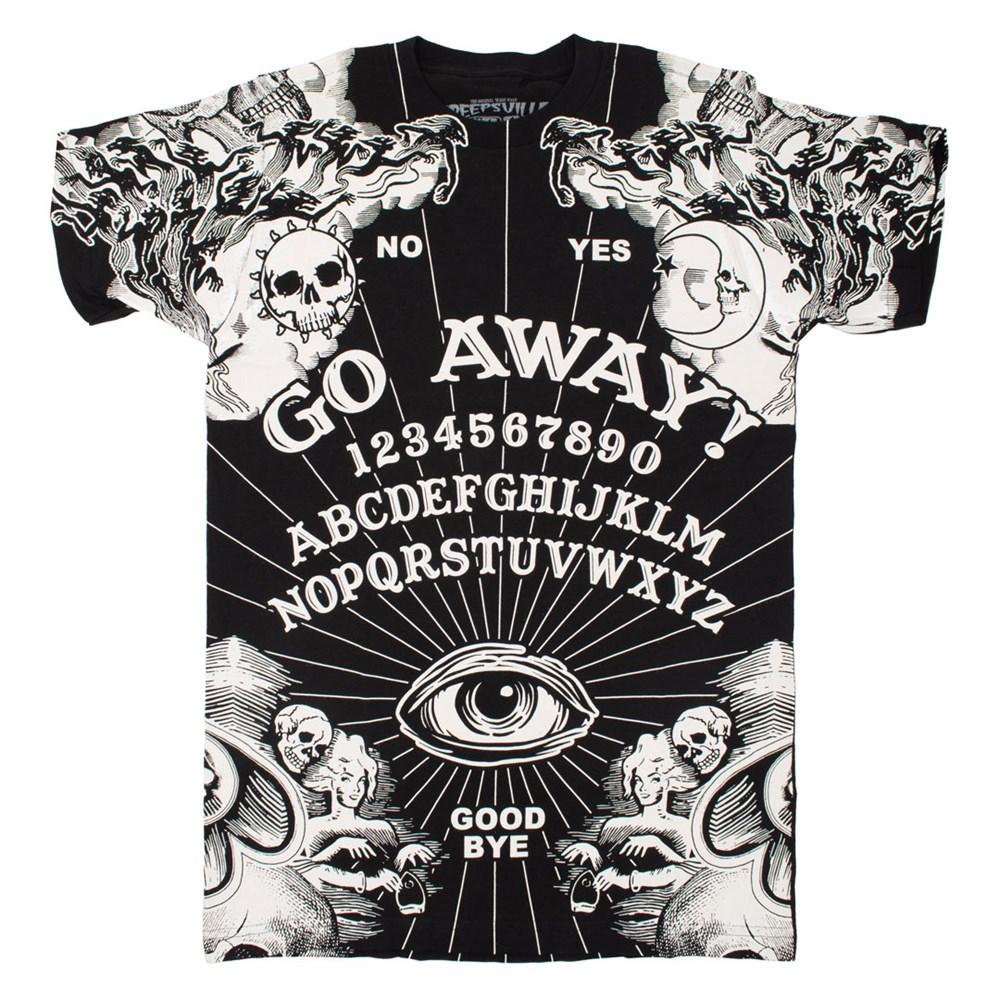 kreepsville 666 Men's Ouija Go Away Jumbo Print T Shirt