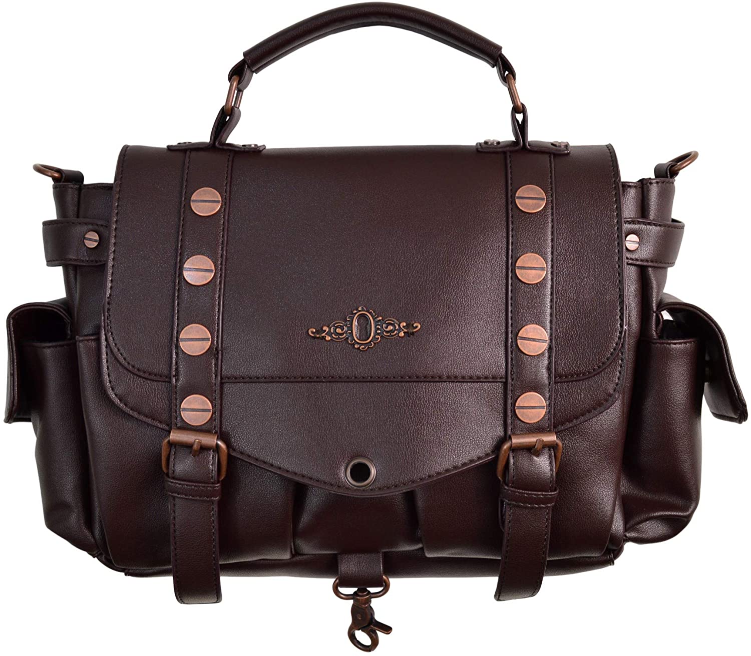 Lost Queen Brown Steampunk Handbag With Copper Details