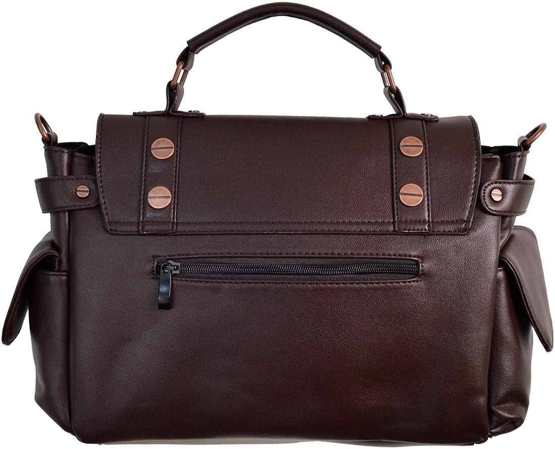 Lost Queen Brown Steampunk Handbag With Copper Details