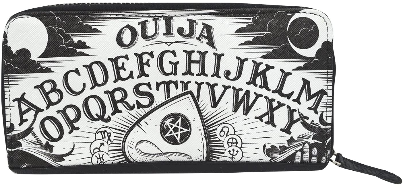 Liquor Brand Black Magic Ouija Board and Planchette Zip Around Clutch Wallet