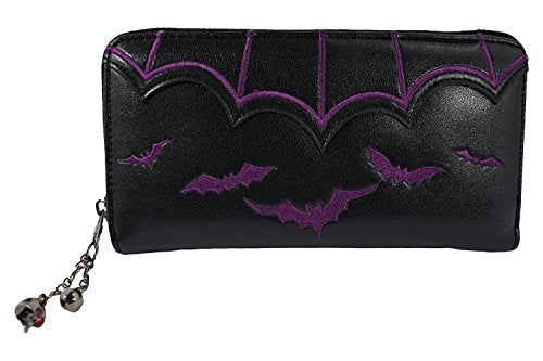 Lost Queen Witch Gotham Knight Bat Attack Bat Logo Zip Around Wallet