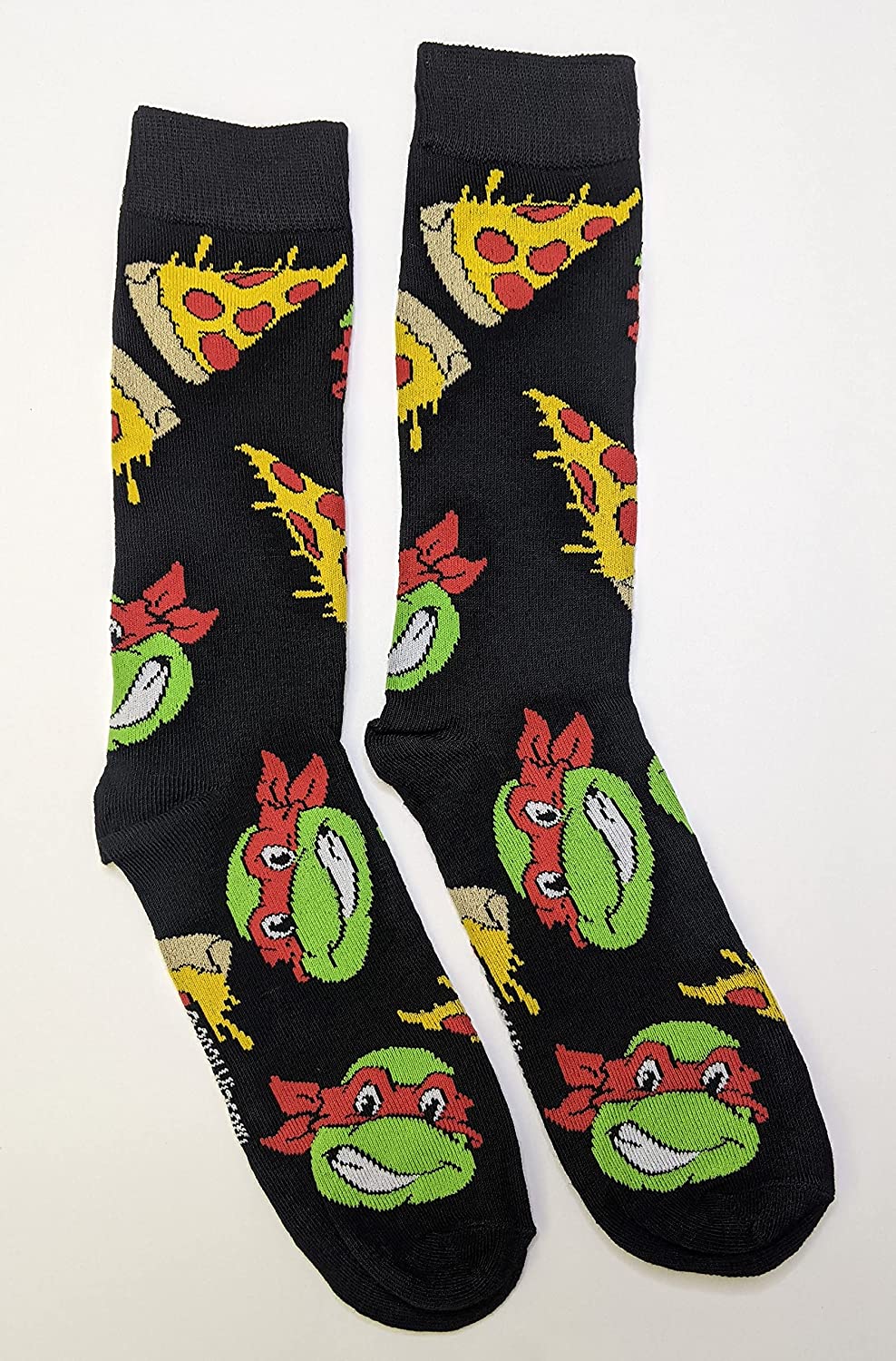 Nickelodeon Teenage Mutant Ninja Turtles Pizza Men's Crew Socks Two Pair Pack
