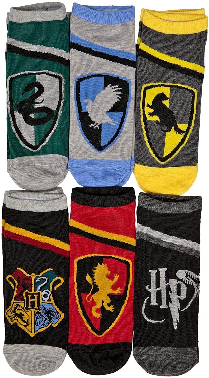 Harry Potter Women's Ankle Socks House Crests and Symbol 6-Pair Pack
