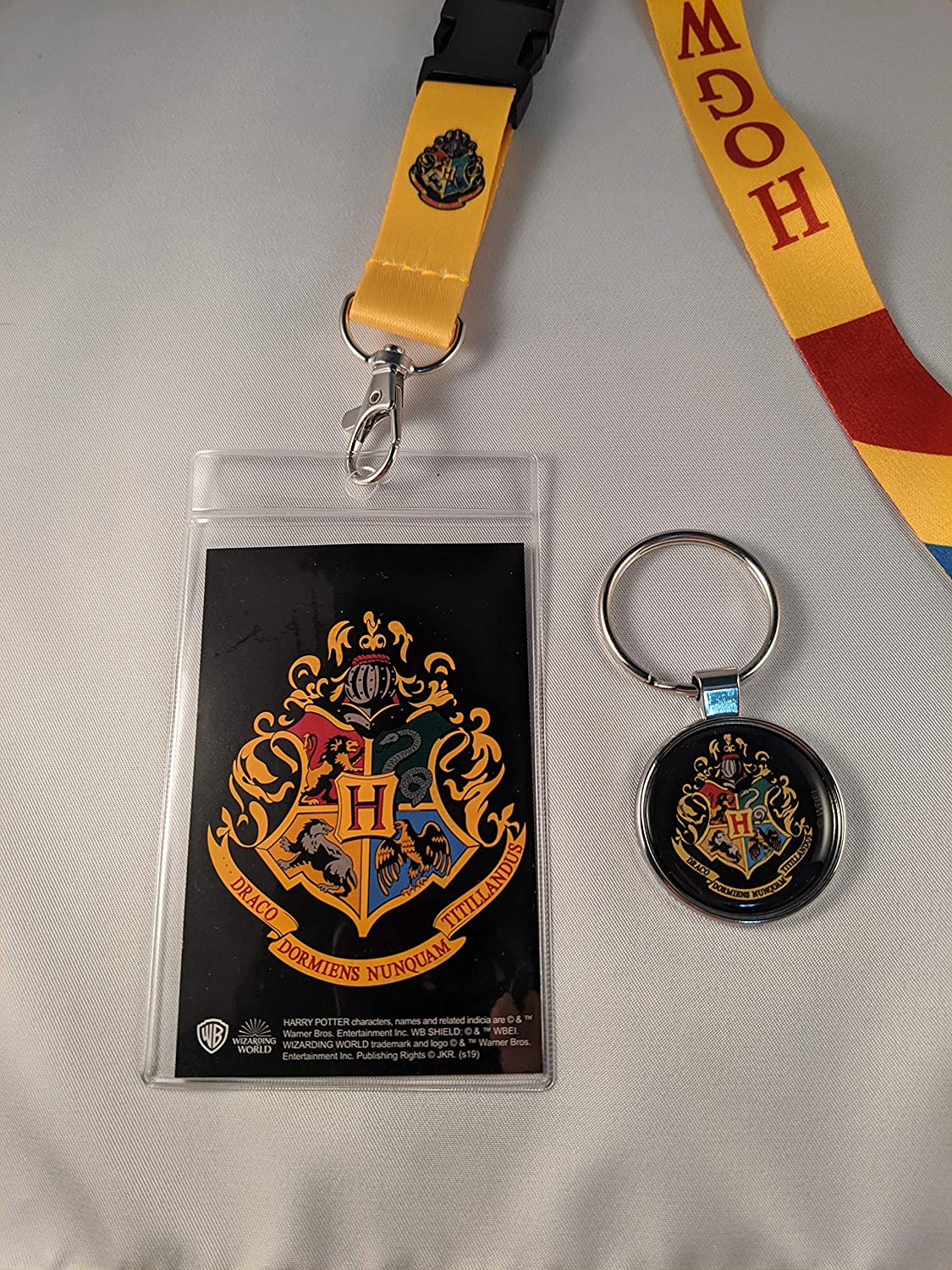 Harry Potter Hogwarts House ID Badge Holder Lanyard & Keychain Bundle