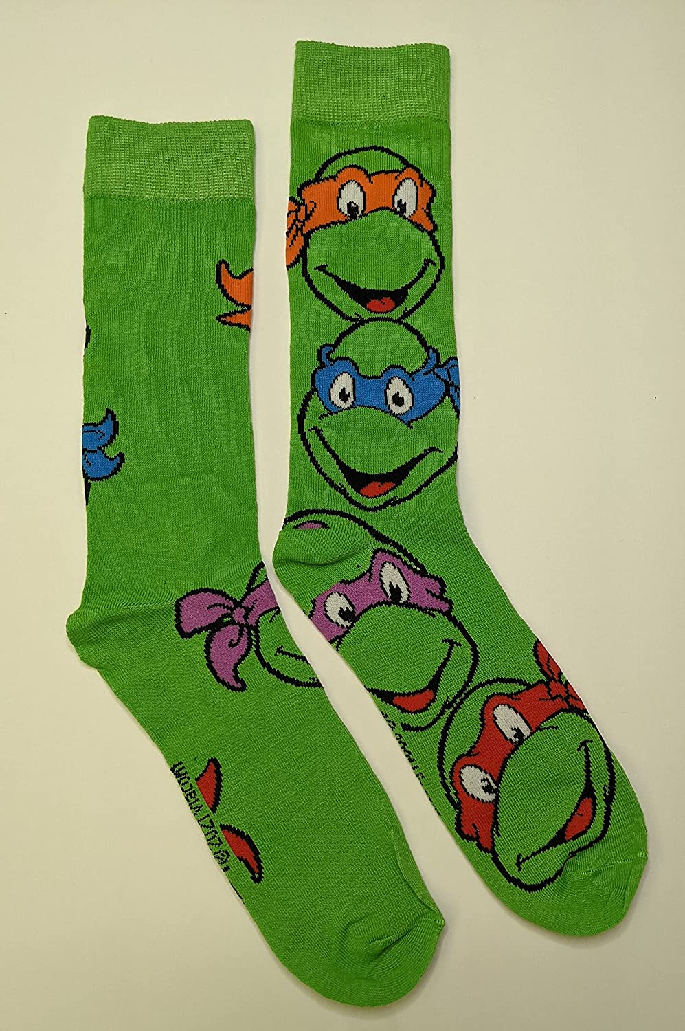 Nickelodeon Teenage Mutant Ninja Turtles Pizza Men's Crew Socks Two Pair Pack