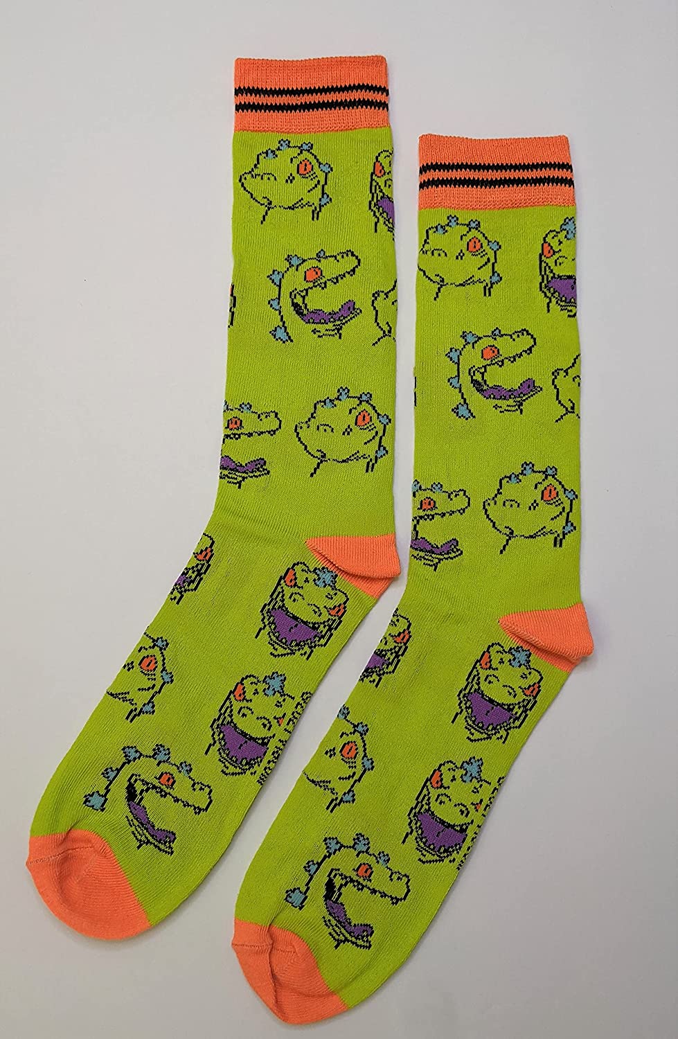 Nickelodeon Rugrats Reptar Men's Crew Socks Two Pair Pack