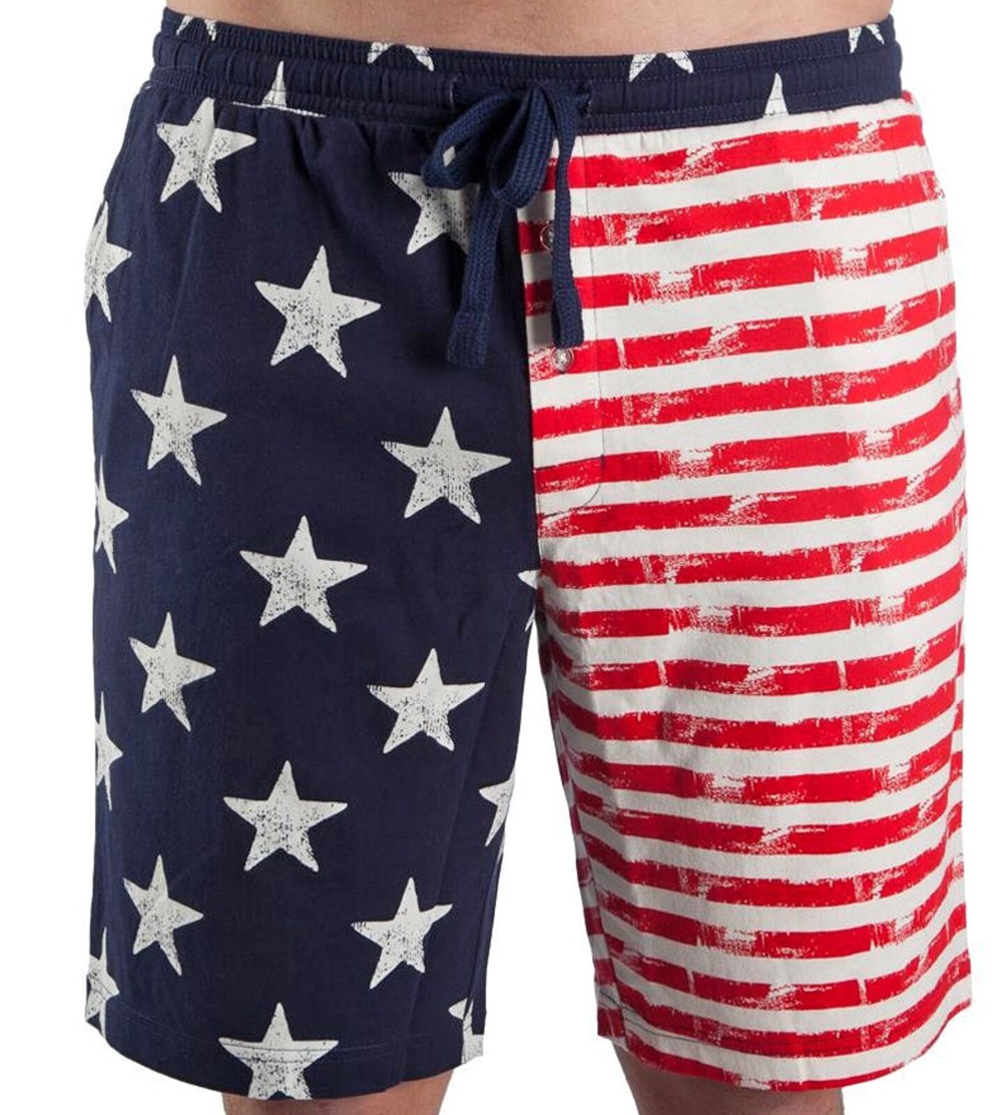 Distressed American Flag Men's Lounge Pajama Shorts USA US