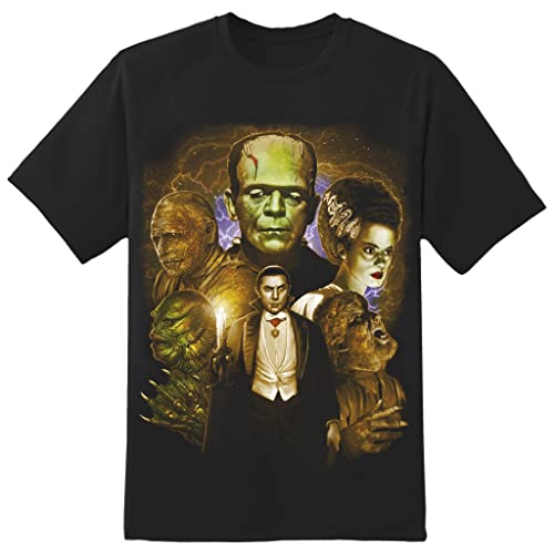 Rock Rebel Men's Universal Monsters Full Color Collage T-Shirt Black