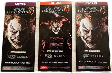 Halloween Horror Nights 25 Map Set of 3 Universal Studios 2015