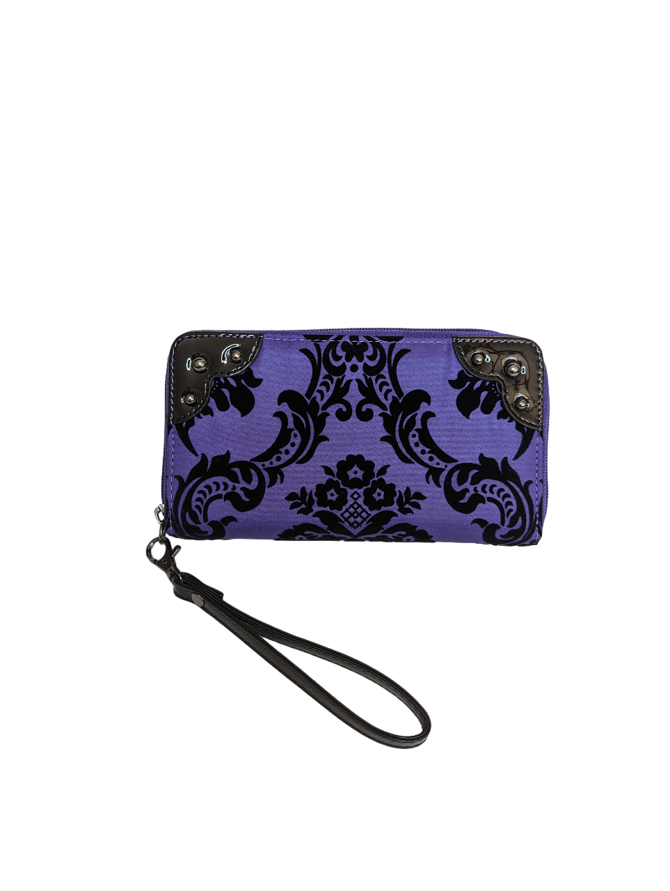 Damask Wallet Rock Rebel Victorian Damask Wristlet Zip Around Wallet – Nerdimports