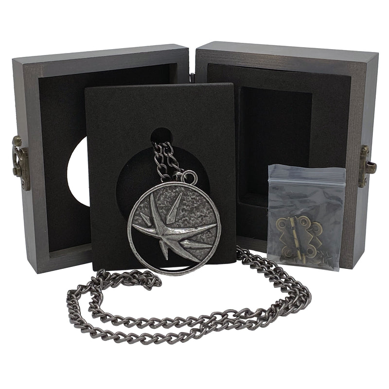 JINX Netflix's The Witcher Yennefer Obsidian Star Medallion Necklace + Wooden Collector Box