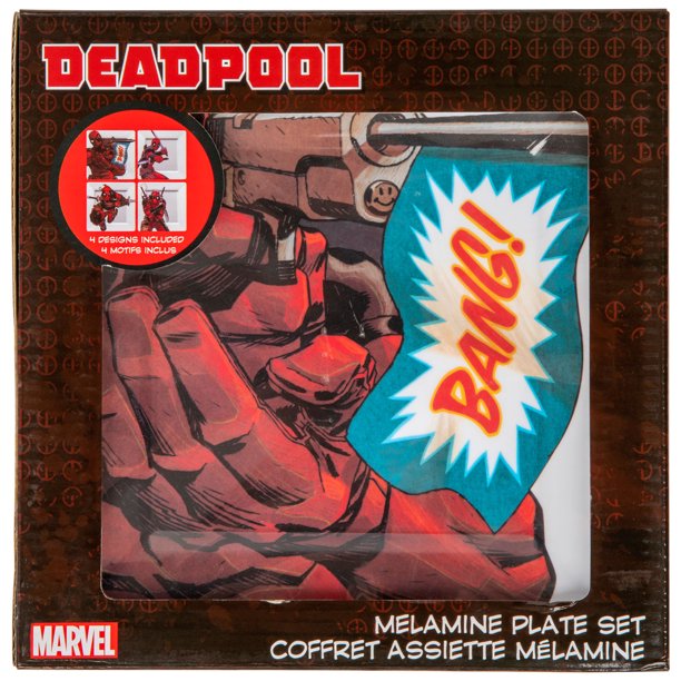Marvel Deadpool Action Poses 8 x 8 inch Plates Set of 4
