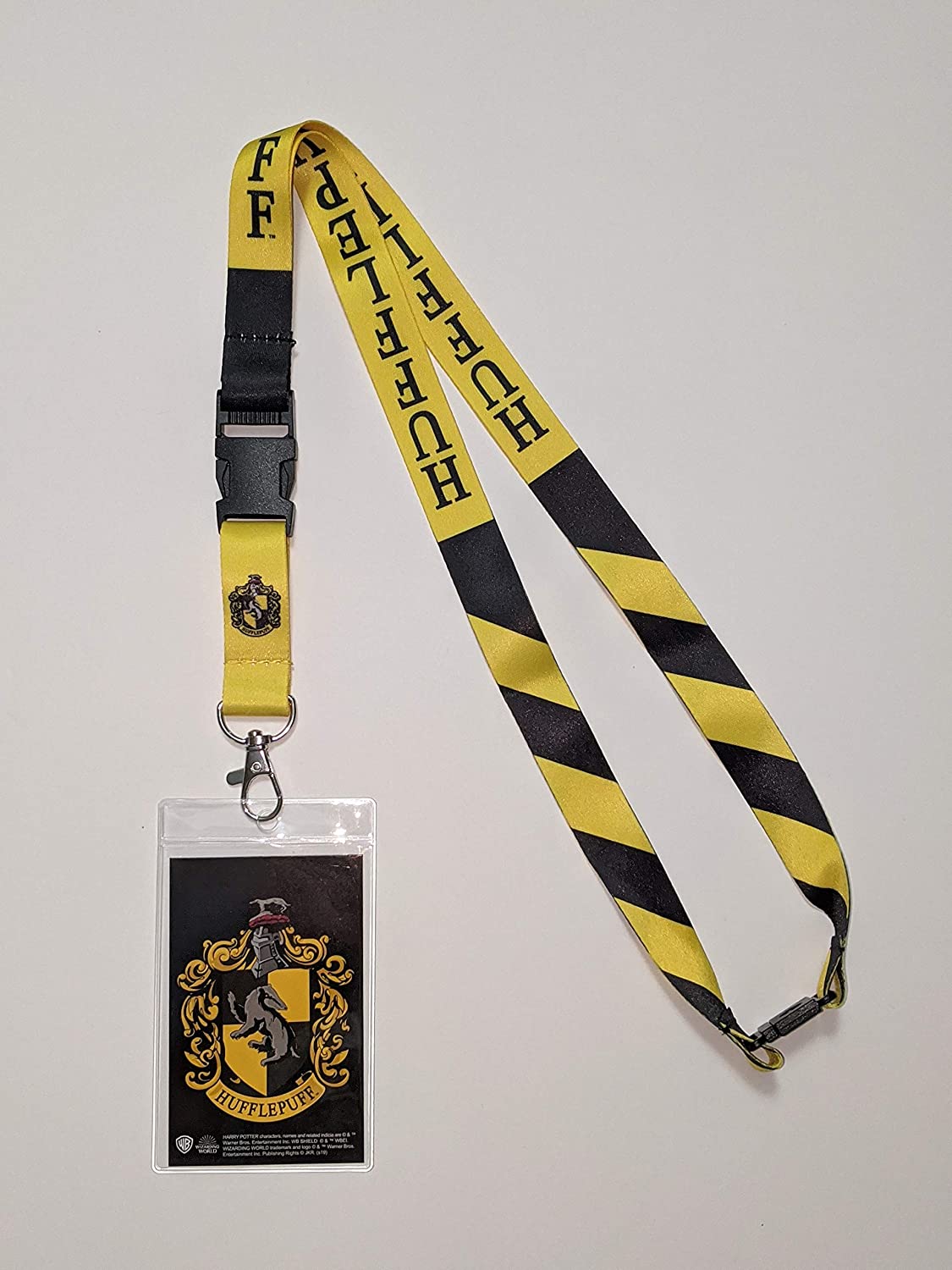 Hufflepuff lanyard from the Nerd Imports bundle of 5 different Harry Potter Lanyards.